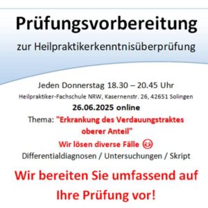 Prüfungsvorbereitung: "Erkrankung des Verdauungstraktes - oberer Anteil"